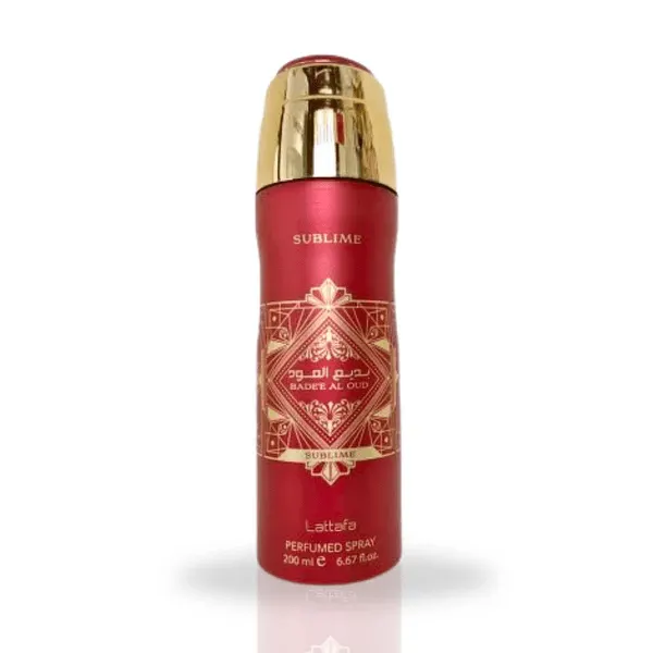 Lattafa Bade’e Al Oud Sublime is a mysterious and modern unisex body spray that fuses smoky oud
